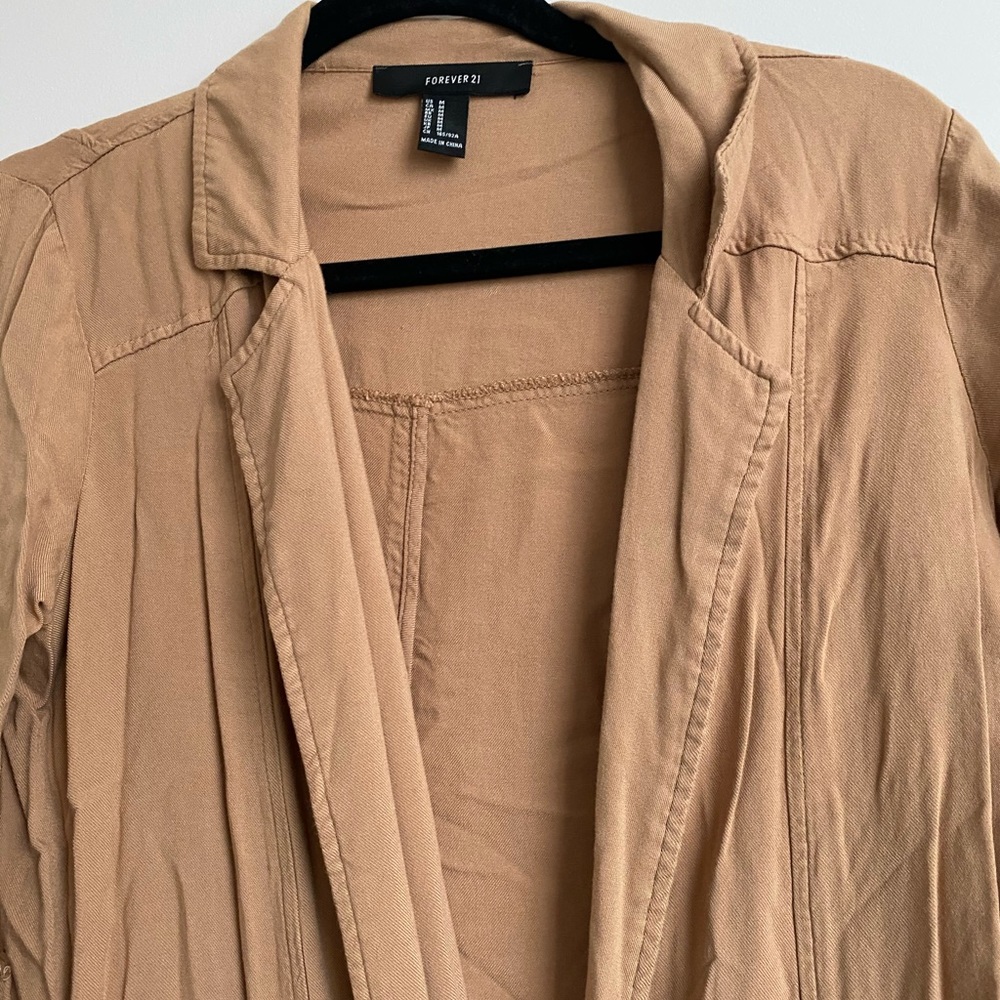 Camel blazer cardigan